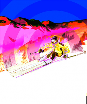 Skiing Pink Mountain