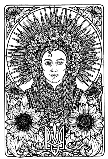 Ukranian-Flower-Girl-Black-and-White