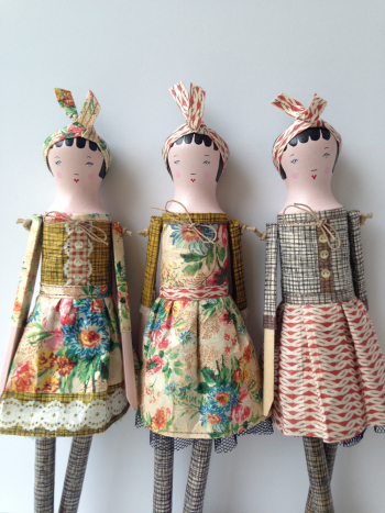 Wood doll paper dress